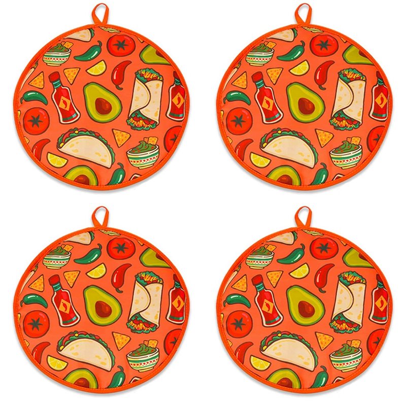 Tortilla Warmer Cloth - CQMF-4Pcs 12Inch Cloth Bag For Burrito,Portable