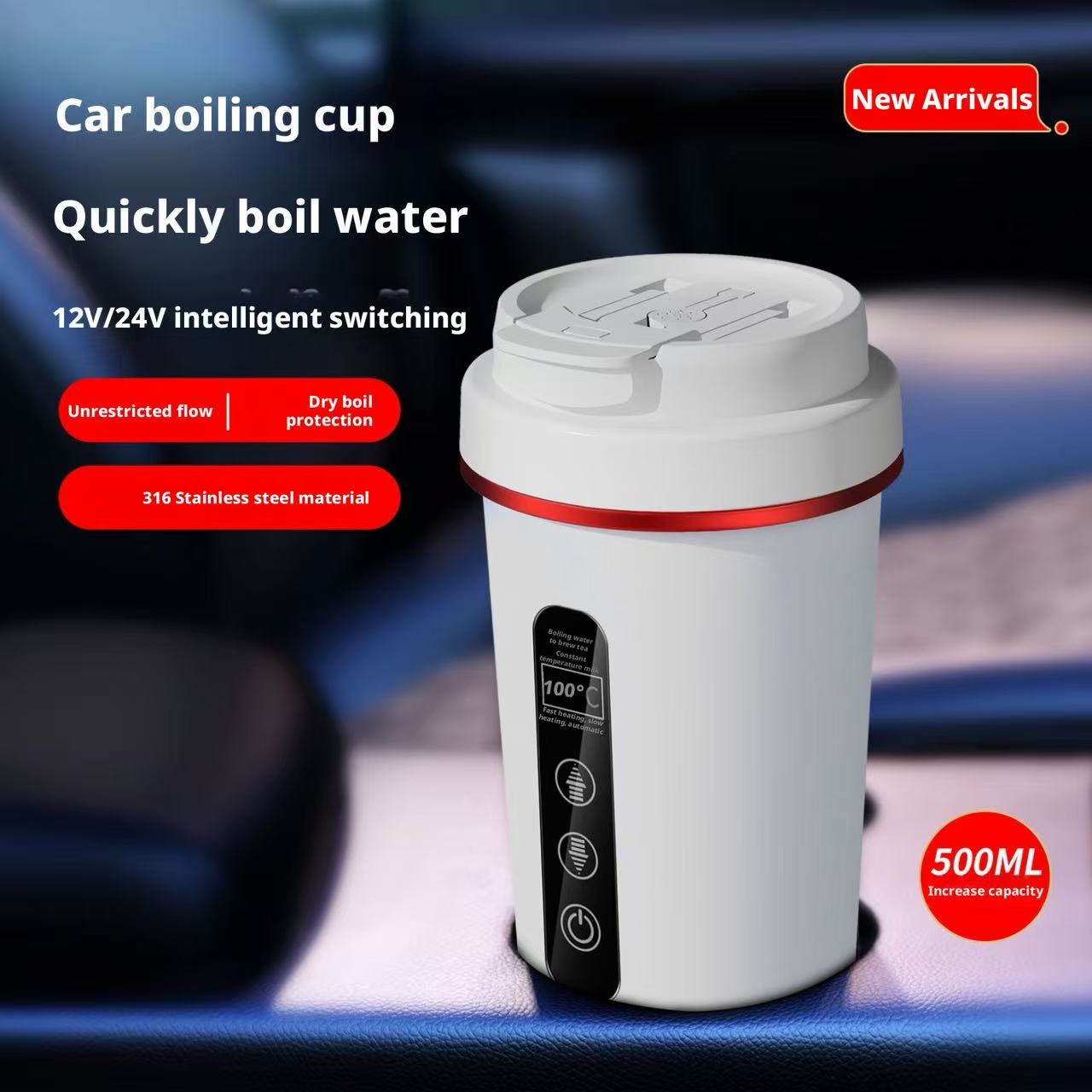 Portable Car Electric Kettle 1 - огляд і ціна Hot Pot Portable Dual